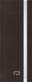 Межкомнатная дверь 3/1, 600*2000, Орех африканский, Ладора, (стекло белый триплекс)