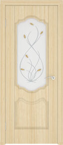 Межкомнатная дверь Орхидея, 800*2000, Беленый дуб, Ростра, (стекло матированное с фьюзингом)