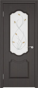Межкомнатная дверь Орхидея, 800*2000, Венге, Ростра, (стекло матированное с фьюзингом)