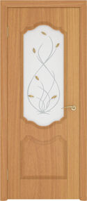Межкомнатная дверь Орхидея, 800*2000, Миланский орех, Ростра, (стекло матированное с фьюзингом)