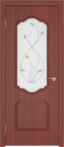 Межкомнатная дверь Орхидея, 900*2000, Итальянский орех, Ростра, (стекло матированное с фьюзингом)
