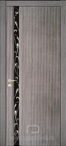Межкомнатная дверь Дакар +125, 900*2000, Седой дуб, Портал, (стекло триплекс черный стразы Swarovski)