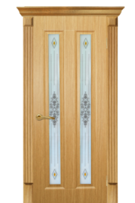 Межкомнатная дверь Екатерина II ДО, 900*2000, Светлый дуб, AIRON, (стекло матовое ромб)