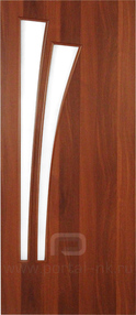 Межкомнатная дверь С7 (О), 900*2000, Итальянский орех, Verda, (Остекленная)