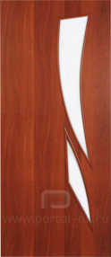 Межкомнатная дверь С2 (О), 600*2000, Итальянский орех, Verda, (стекло матовое)