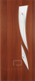 Межкомнатная дверь С2 (Ф), 600*2000, Итальянский орех, Verda, (стекло матовое ромб)