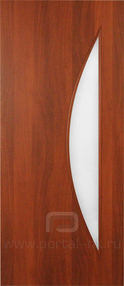Межкомнатная дверь С6 (О), 600*2000, Итальянский орех, Verda, (стекло матовое)