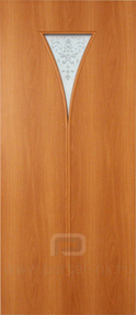 Межкомнатная дверь С4 (О/Х), 900*2000, Миланский орех, Verda, (стекло матированное с фьюзингом)