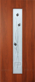 Межкомнатная дверь С17(Ф), 700*2000, Итальянский орех, Verda, (стекло матовое ромб)