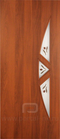 Межкомнатная дверь С1(Ф), 900*2000, Итальянский орех, Verda, (стекло матовое ромб)
