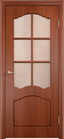 Межкомнатная дверь Лидия (Альфа) ДО, 700*2000, Итальянский орех, Лигаро, (Остекленная)