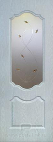 Межкомнатная дверь Канадка, 700*2000, Беленый дуб, AIRON, (стекло матовое ромб)