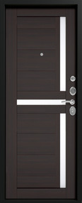Входная дверь S-7/X16, черный шелк-венге шоколад, 960*2050 (Пр), в комплекте с замком, Сибирь