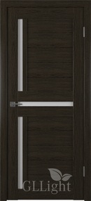 Межкомнатная дверь GL Light 16, 700*2000, Дуб шоколад, ВФД, (стекло белый сатинат)