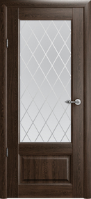 Межкомнатная дверь Эрмитаж-1, 600*2300, Дуб антик, Albero, (стекло матовое ромб)