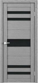 Межкомнатная дверь Тренд Т-10, 600*2000, Ясень дымчатый, Albero, (стекло черное)