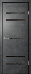 Межкомнатная дверь В3, 800*2000, Бетон темный, ЗПК, (стекло черное)