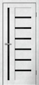 Межкомнатная дверь В4, 600*2000, Бетон светлый, ЗПК, (стекло черное)