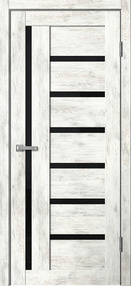 Межкомнатная дверь В4, 600*2000, Ель альпийская, ЗПК, (стекло черное)