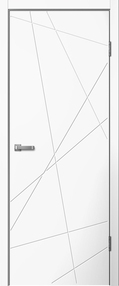 Межкомнатная дверь Line 01, 600*2000, Белый, ЗПК (глухая)