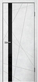 Межкомнатная дверь Line 02, 800*2000, Белый, ЗПК, (стекло черное)