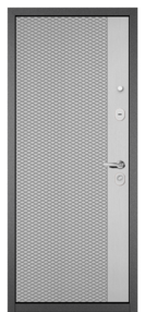 Входная дверь TRUST ECO/159, антрацит букле-светло-серый, 860*2050 (Л), в комплекте с замком, Мастино (Бульдорс)
