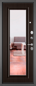 Стальная дверь, TRUST MASS 140, букле графит-ларче шоколад, 860*2050 (Пр), Зеркало, в комплекте с замком, Мастино