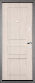 Входная дверь TRUST ECO/2, букле антрацит-ясень ривьера крем, 860*2050 (Пр), в комплекте с замком, Мастино (Бульдо