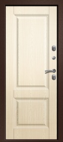 Входная дверь Триера-100, медь-дуб беленый, 860*2050 (Л), в комплекте с замком, Ретвизан