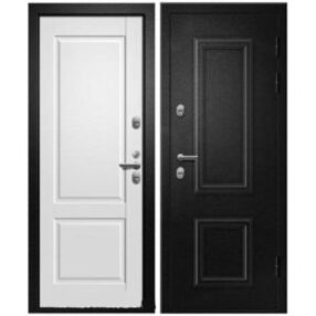 Входная дверь ТЕРМО-100, букле черный-софт айс, 860*2050 (Пр), в комплекте с замком, Ретвизан