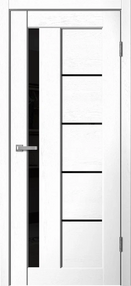 Межкомнатная дверь ST 03, 700*2000, сноу софт, Сибирь Профиль, (стекло черное)