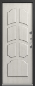 Стальная дверь, Эталон ТС-2, серебро-сосна скания милк, 960*2050 (Л), терморазрыв, в комплекте с замком, Эталон