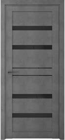 Межкомнатная дверь Дрезден, 800*2000, Бетон темный, Albero, (стекло черное)