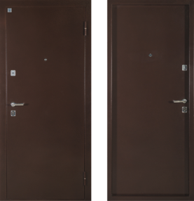 Стальная дверь, Яшма 11, медь-медь, 880*2050 (Л), в комплекте с замком, Алмаз
