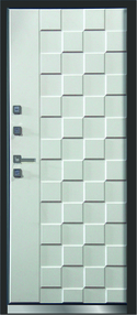 Стальная дверь, Марко, муар sahara ferox night-софт айс, 960*2050 (Пр), в комплекте с замком, Алмаз