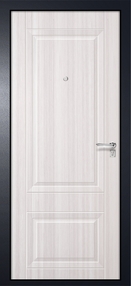 Стальная дверь, Элит Строй Классик, серебро-ясень белый, 860*2050 (Л), в комплекте с замком, MEGI DOORS