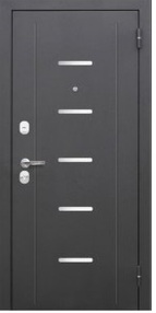 Стальная дверь, 7,5 см Гарда Серебро Царга, серебро-астана милки, 960*2050 (Л), в комплекте с замком, Ferroni
