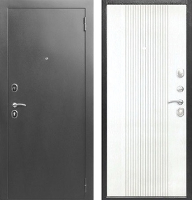 Стальная дверь, Nova, серебро-белый ясень, 860*2050 (Пр), в комплекте с замком, Сибирский Стандарт
