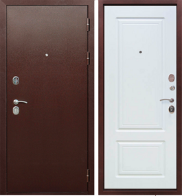 Стальная дверь, Тайга 9см, медь-белый клен, 860*2050 (Пр), в комплекте с замком, Сибирский Стандарт