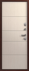 Стальная дверь, Т-100, медь-антик-лиственница светлая, 860*1900 (Л), в комплекте с замком, Центурион