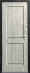 Стальная дверь, Т-4, черный муар-дуб полярный, 860*2050 (Л), нерж.порог, в комплекте с замком, Центурион