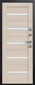 Стальная дверь, V-05, черный муар-лиственница светлая, 960*2050 (Пр), в комплекте с замком, Центурион