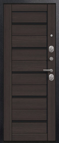 Стальная дверь, V-05, черный муар-лиственница темная, 860*2050 (Л), в комплекте с замком, Центурион