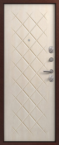 Стальная дверь, V-02, медь-антик-седой дуб, 860*2050 (Л), в комплекте с замком, Центурион