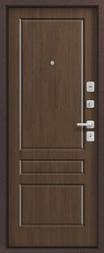 Стальная дверь, LUX-6, медный муар-дуб янтарный, 860*2050 (Л), в комплекте с замком, Центурион