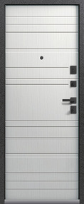 Стальная дверь, LUX-10, серый муар-ясень скандинавский, 860*2050 (Л), в комплекте с замком, Центурион