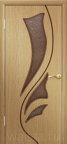 Межкомнатная дверь Лилия, 700*2000, Дуб, Walsta, (стекло бронза)