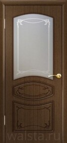 Межкомнатная дверь Версаль-1, 600*2000, Орех, Walsta, (стекло художественное)