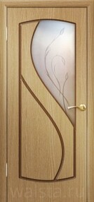 Межкомнатная дверь Верона, 600*2000, Дуб, Walsta, (стекло художественное)