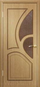 Межкомнатная дверь Греция, 600*2000, Дуб, Walsta, (стекло бронза)